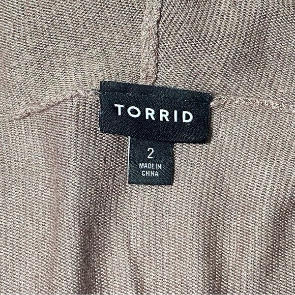 Torrid Plus Size Hooded Anorak Open Front Brown Cardigan Women's Size 2X - Picture 9 of 16